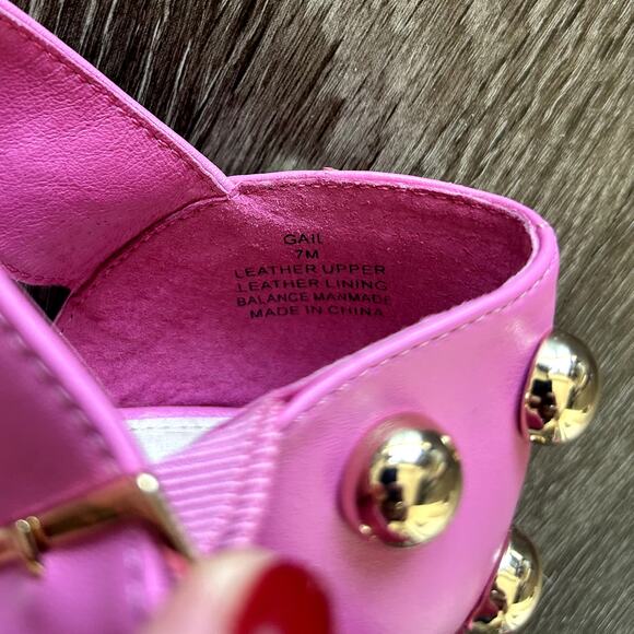 NWT Cecelia New York Gail Studded Block Heel Sandals in Pink Leather Size 7M - Picture 8 of 16